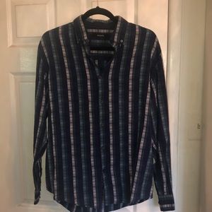 Alfani- blue stripe button down